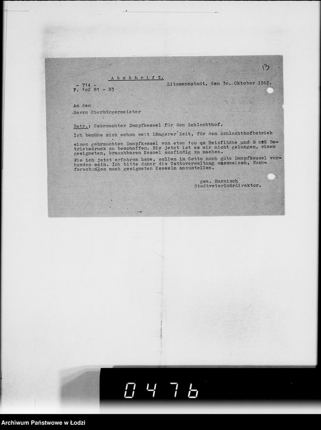 Obraz 17 z jednostki "Akten betr.Correspondenz an Hern Oberbürgermeister und Bürgermeister"