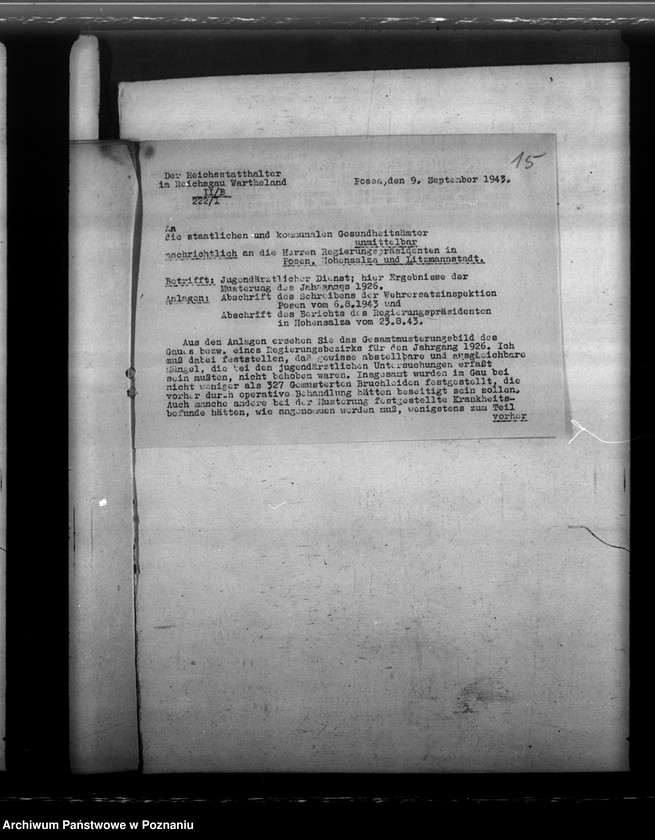 Obraz 19 z jednostki "Gesundheitspflege für werdende Mutter. Musterung der Wehrpflichtigen. Fliegenbekämpfung - Gesundheitliche Betreuung der Zivilbevölkerung"