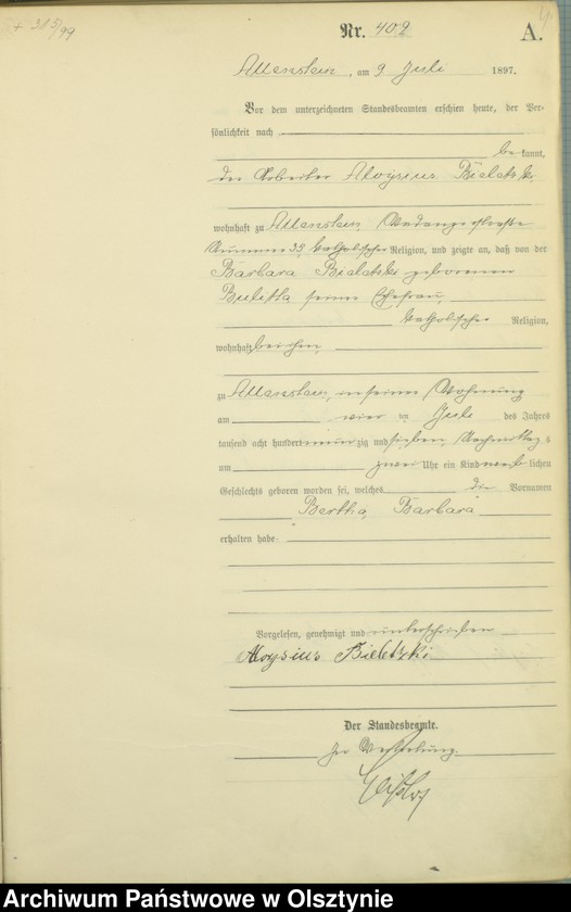 image.from.unit.number "Geburts-Haupt-Register Tom II,Nr 400 - 789"