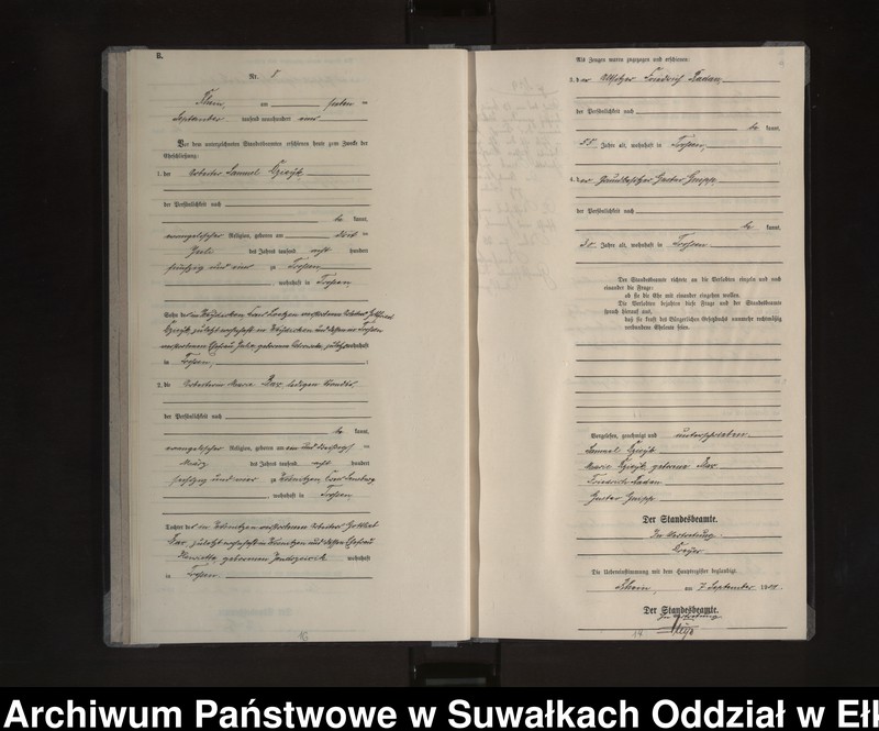 image.from.unit.number "Heiraths-Neben-Register des Königlichen Preussischen Standes-Amtes Orlen Kreis Loetzen"