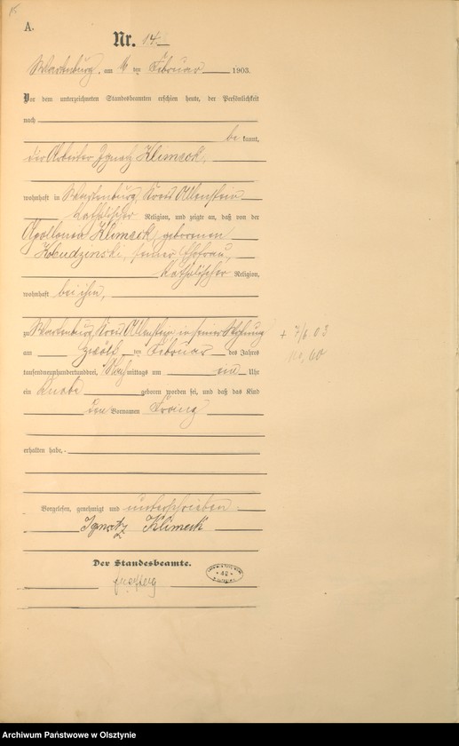 image.from.unit.number "Geburts-Haupt-Register Nr 1 - 161"