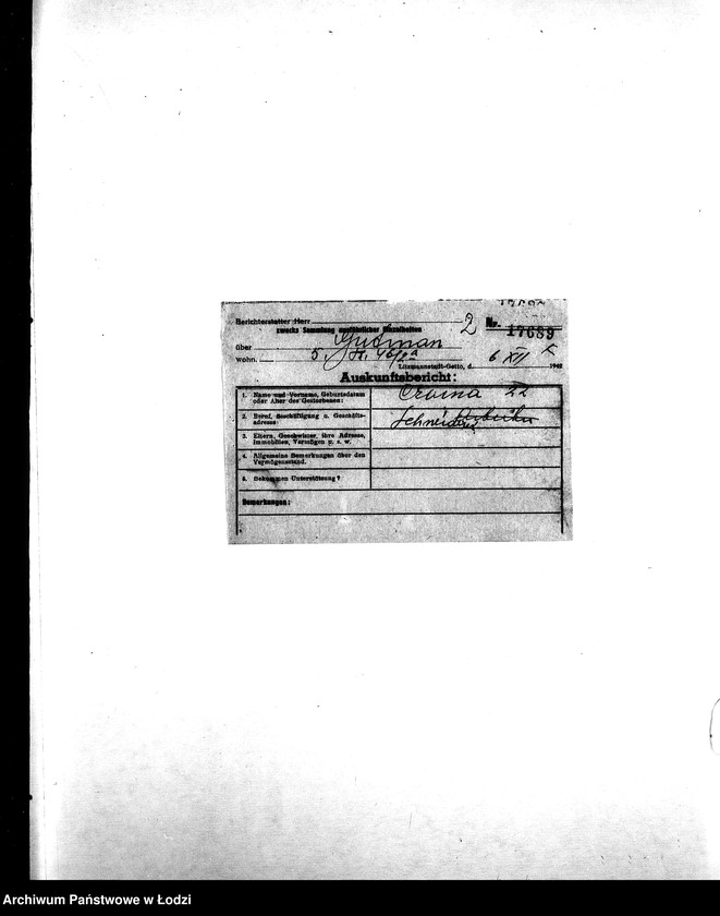 Obraz 5 z jednostki "[Korespondencja z wydziałami gettowymi; z osobami prywatnymi w różnych krajach w sprawie informacji o mieszkańcach getta]"