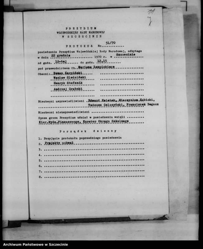 image.from.unit.number "Protokoły posiedzeń Prezydium Wojewódzkiej Rady Narodowej  nr 50-53, miesiąc grudzień"