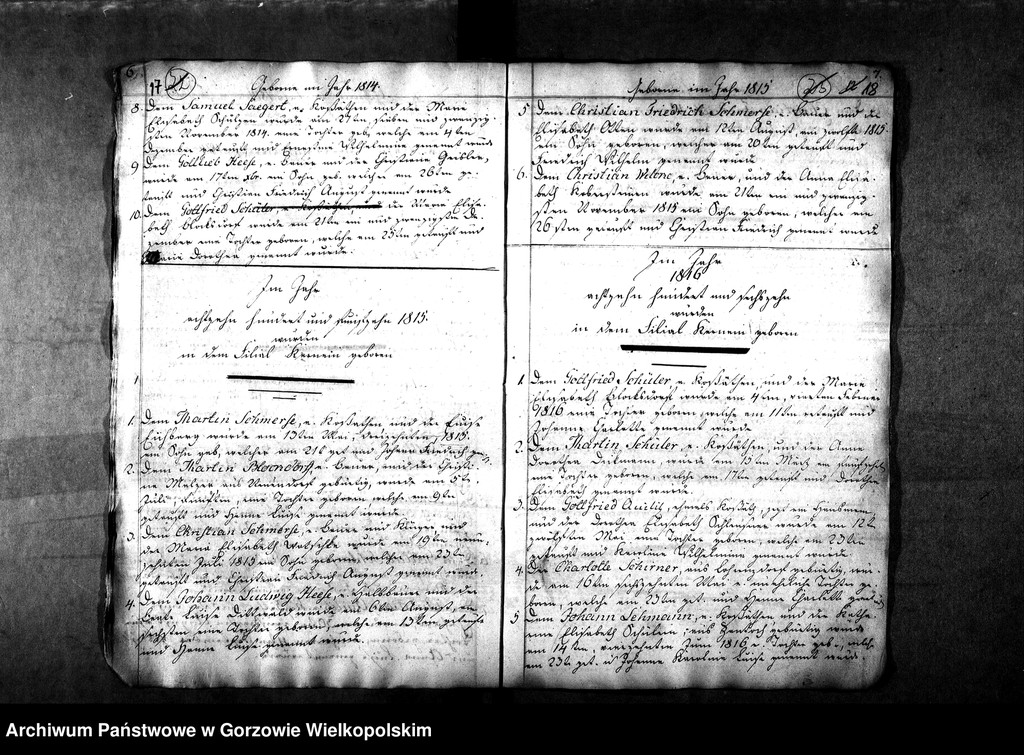 image.from.unit.number "Duplikate der Kirchenbücher von der Parochie Kernein: Kernein (Karnin), Giesenaue (Jeżyki)"