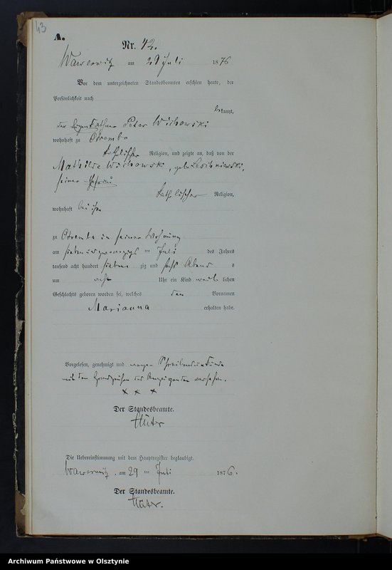 image.from.team "Urząd Stanu Cywilnego w Wielkich Bałówkach pow. nowomiejski"