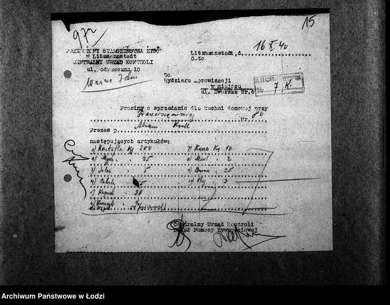 Obraz 18 z jednostki "[Kuchnia przy ul. Franciszkańskiej 80. Działalność kuchni, personel, konsumenci, kontrole]"