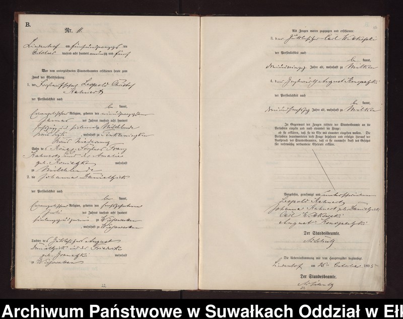 image.from.unit.number "Heiraths-Neben-Register des Preussischen Standes-Amtes Milken Kreis Loetzen"