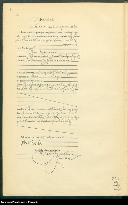 Obraz 10 z jednostki "Księga miejscowa zgonów tom III [Rejestr główny zgonów]"