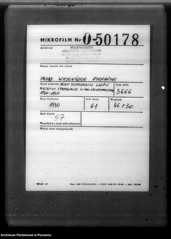 Obraz 2 z jednostki "Plan gospodarczy lasów majątku Stefanowo w powiecie nowotomyskim"