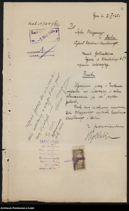 Obraz 14 z jednostki "Henoch Goldstein – sprzedaż drzewa. Zgierz"