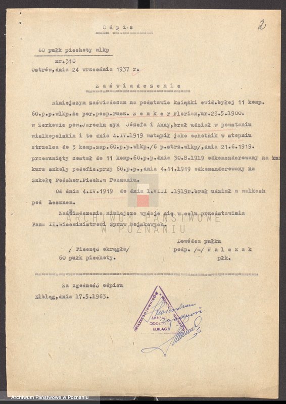 Obraz 16 z jednostki "Życiorysy powstańców wielkopolskich: Z - tom ll /Zenker Florian - Zuchowski Antoni/."