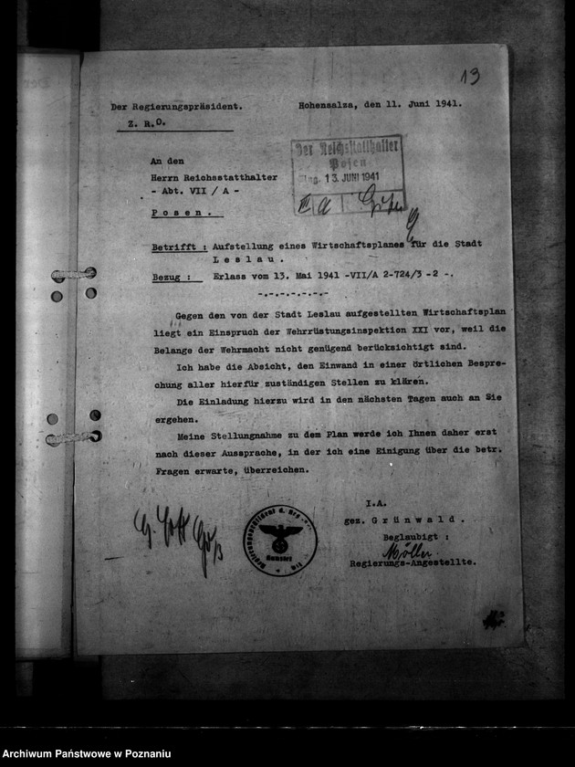 Obraz 17 z jednostki "Wirtschaftsplan Leslau (Włocławek)"