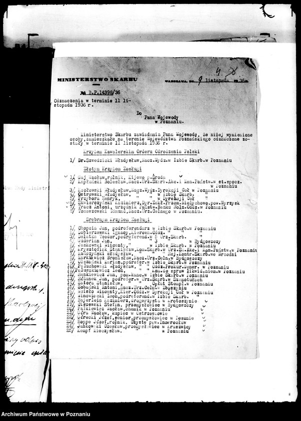 Obraz 8 z jednostki "Doręczenia odznaczeń /m.in. wykazy odznaczonych/"