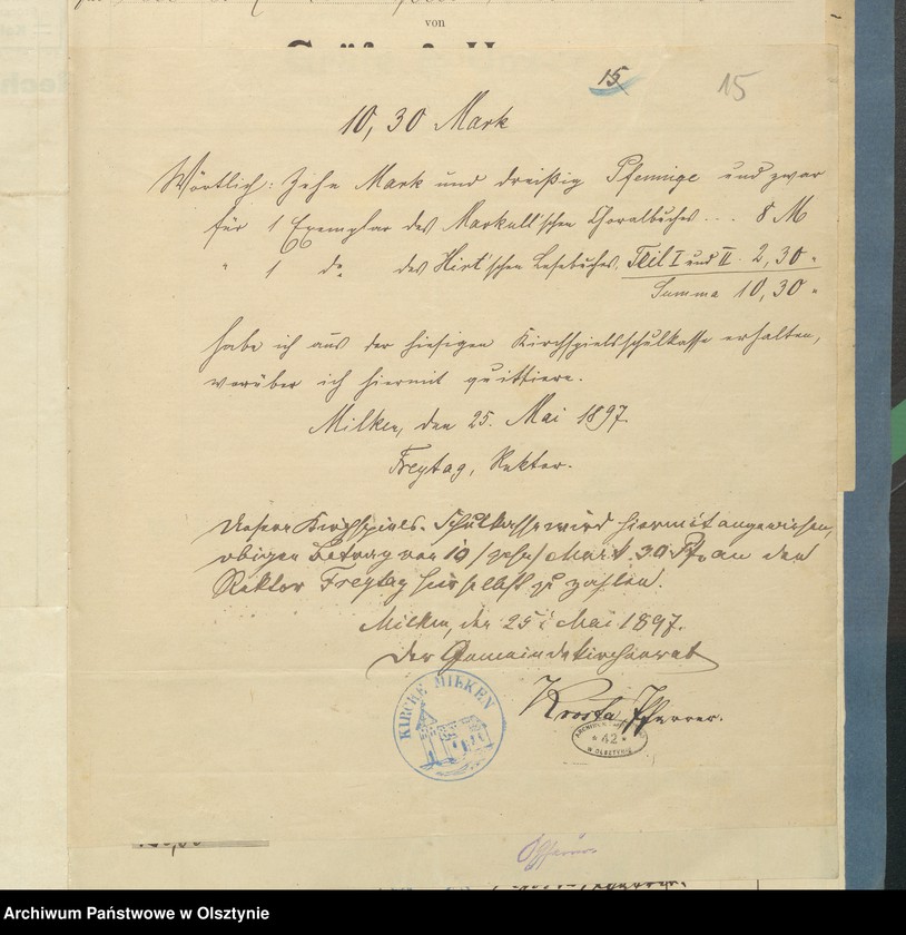 image.from.unit.number "Beläge der Kirchspiels Schulkasse Rechnung"