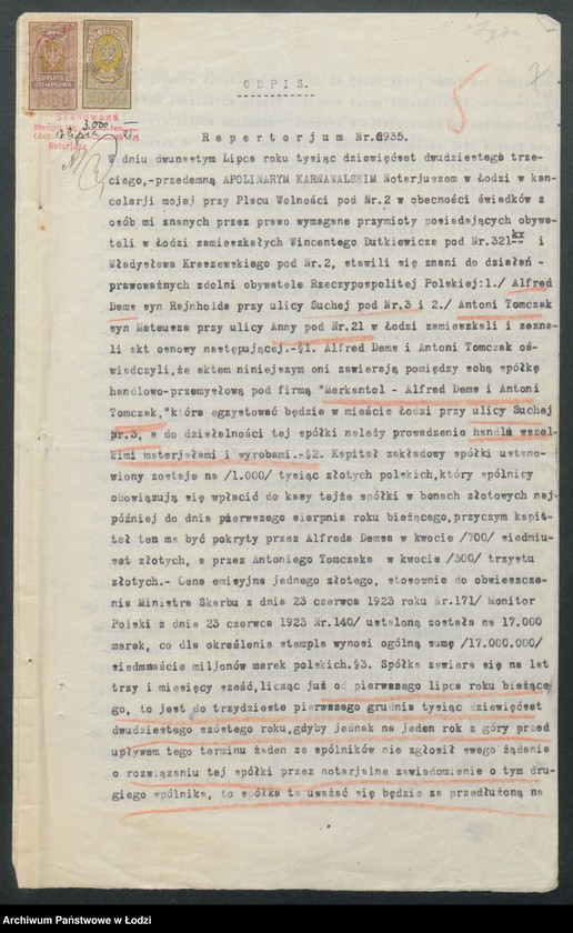Obraz 9 z jednostki "Alfred Dems i Antoni Tomczak- handel wszelkimi towarami"