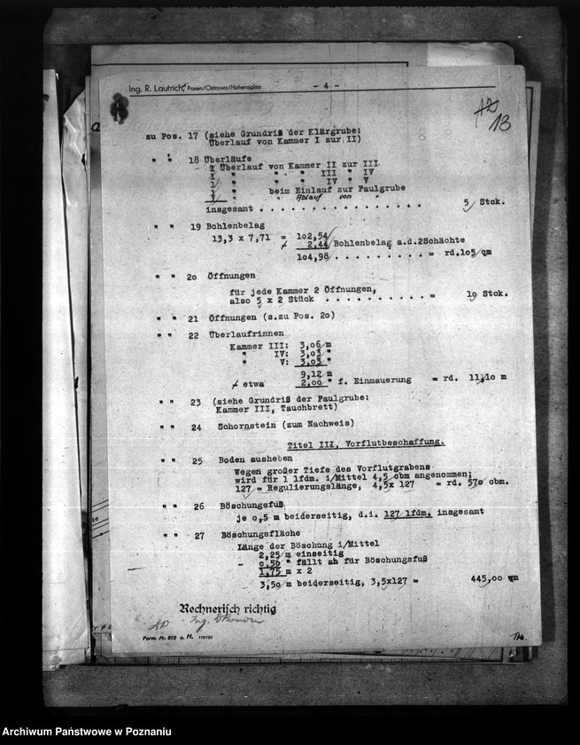 Obraz 17 z jednostki "Entwurt für die Entwässerungsanlage der Reichsbedienstetensiedlung am Rosenweg in Schieratz"
