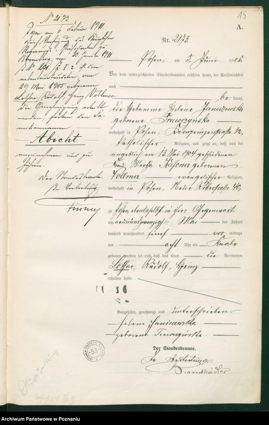 Obraz 17 z jednostki "Księga miejscowa urodzeń tom V"