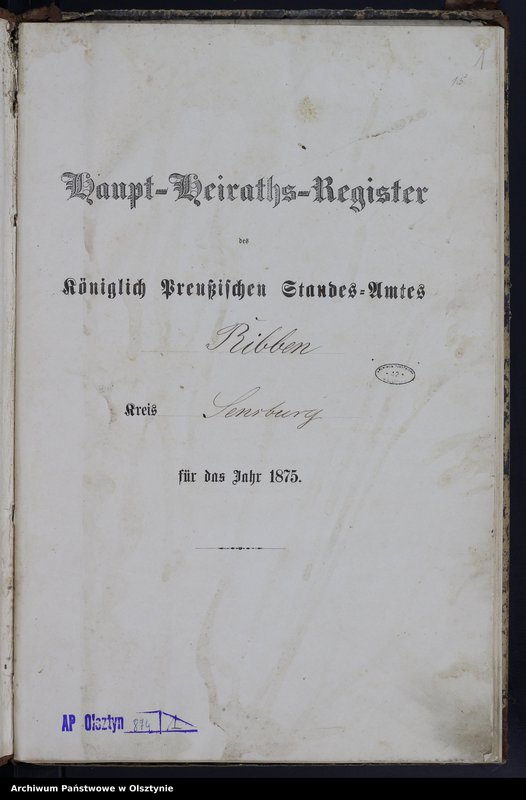 image.from.unit.number "Haupt-Heiraths-Register Nr 1 - 16"