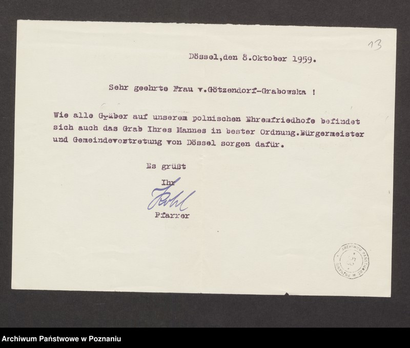 Obraz 16 z jednostki "Materiały dotyczące śmierci Tadeusza Goetzendorf-Grabowskiego w Oflagu VIB w Dössel"