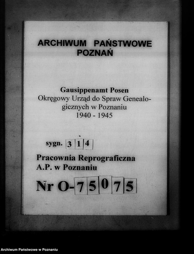 Obraz 1 z jednostki "Verzeichnis der Diözesenarchiv Breslau [Wrocław], Göpperstrasse 12 liegenden Kirchenbücher"