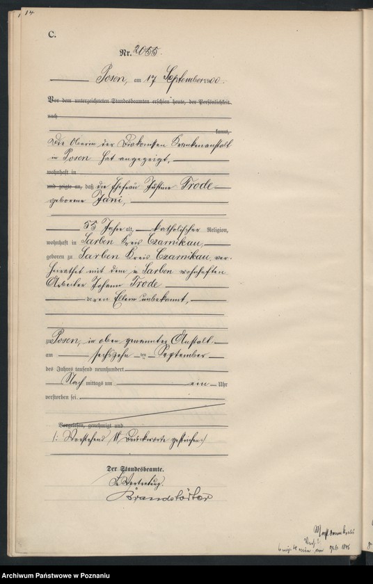 Obraz 17 z jednostki "Księga miejscowa zgonów"