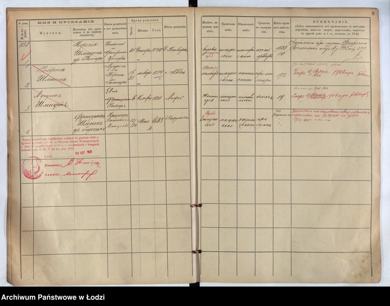 Obraz 8 z jednostki "[Księga ludności stałej m. Łodzi guberni piotrkowskiej nr domu 1133-1140]"