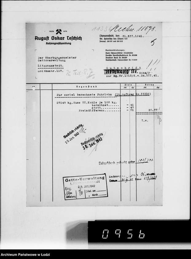 Obraz 10 z jednostki "T. [rachunki za dostawy towarów dla Getta]"