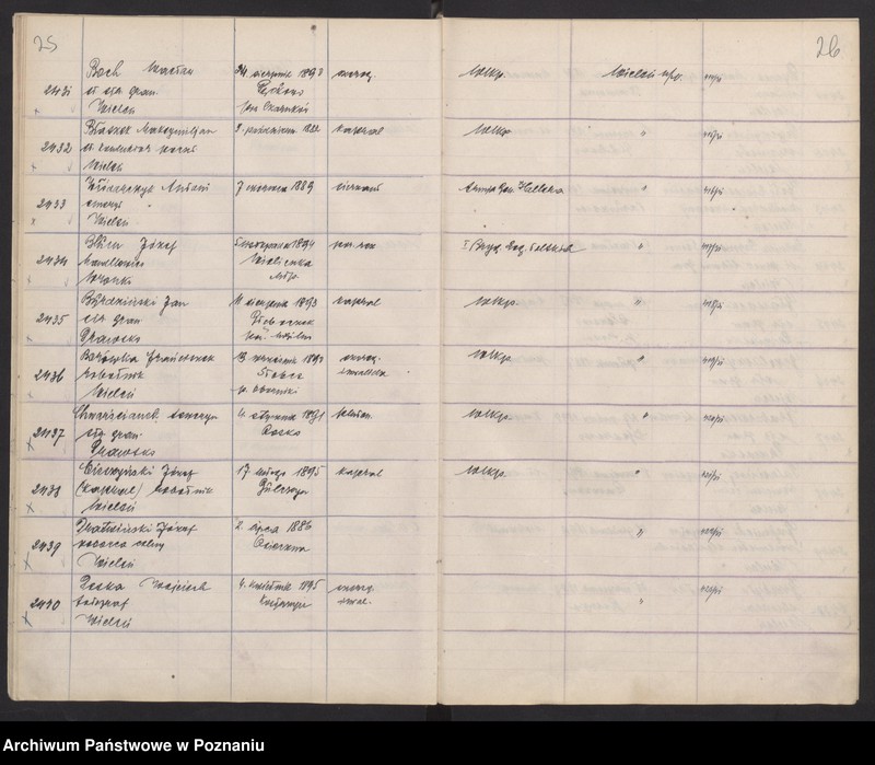 image.from.unit.number "Spis członków Związku Weteranów Powstań Narodowych od 2311 - 3540a."