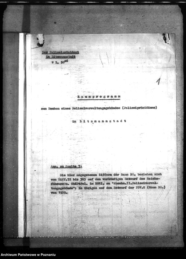 Obraz 6 z jednostki "Neubau. Polizeipräsidium Litzmannstadt (Łódź)"