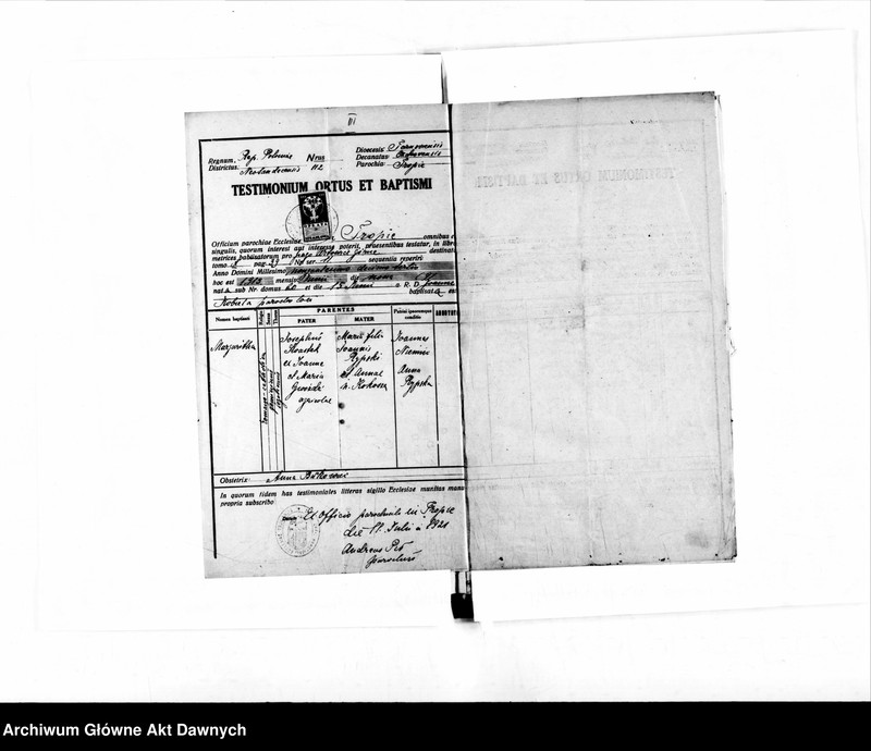 image.from.unit.number "Parafia: Bednarówka. Dekanat: Stanisławów. Księga metrykalna urodzeń dla całej parafii: Bednarówka, Bredheim, Glinki, Kubajówka, Majdan Średni, Łomadzyn, Siedliska."