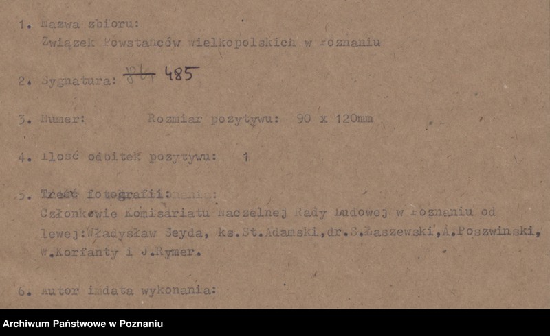 Obraz 4 z jednostki "Członkowie Komisariatu Naczelnej Rady Ludowej w Poznaniu od lewej strony: Władysław Seyda, ks. Stanisław Adamski, dr S. Łaszewski, A. Poszwiński."