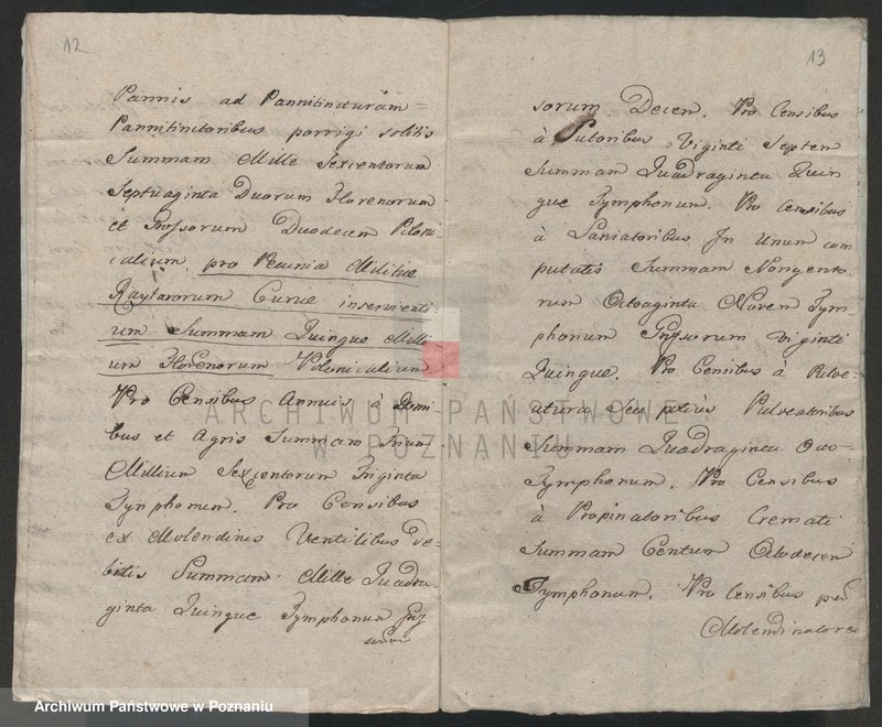 Obraz 7 z jednostki "Ekstrakt z ksiąg grodzkich kaliskich dekretu z 1725. 23. III w sprawie długów miasta Leszna; język łaciński"