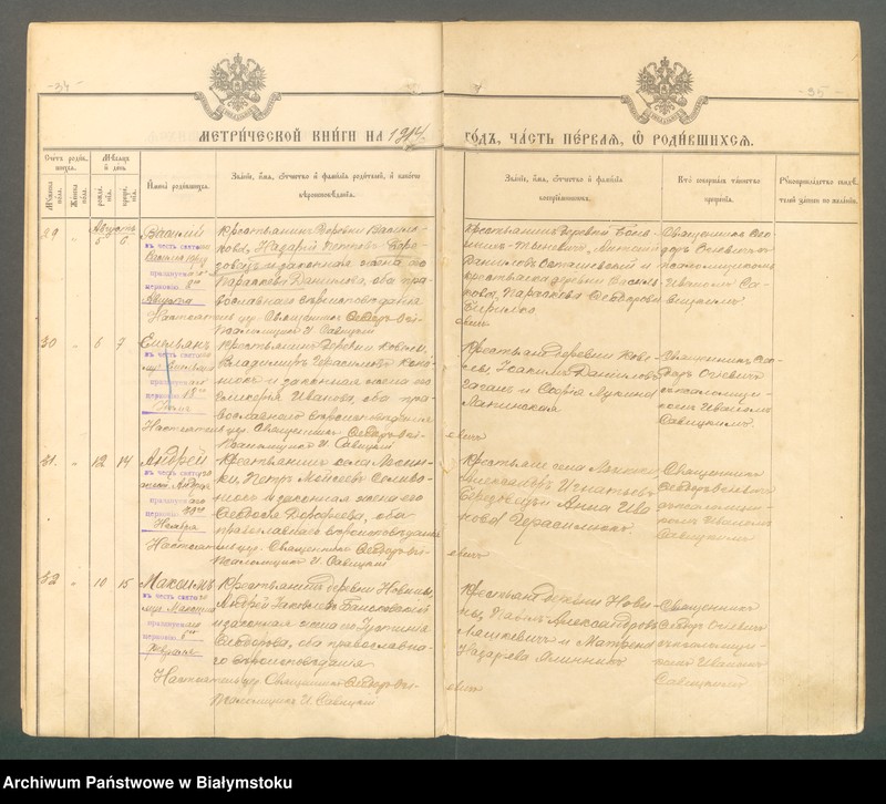 Obraz 20 z jednostki "[Akta urodzeń, małżeństw i zgonów za lata 1914-1915 i 1919]"