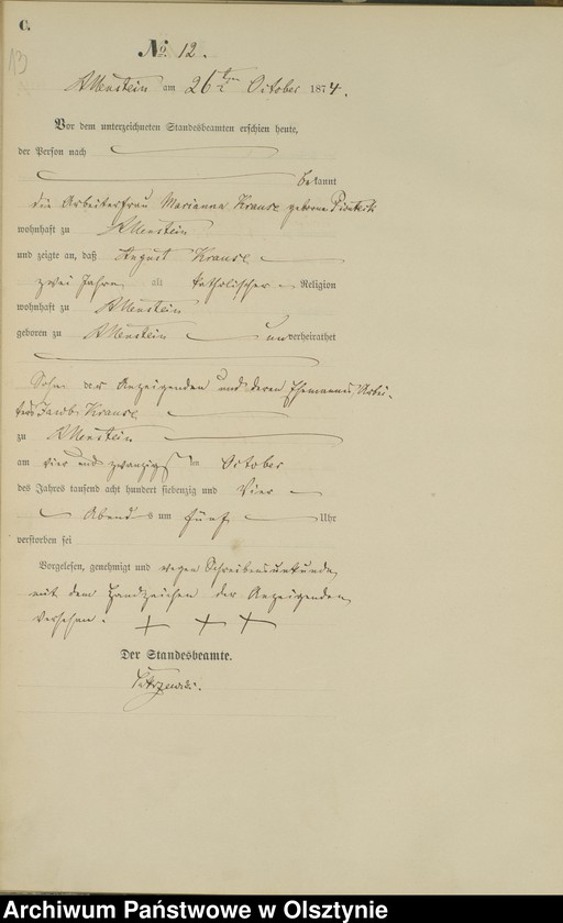 image.from.unit.number "Haupt-Sterbe-Register Nr 1 - 45"