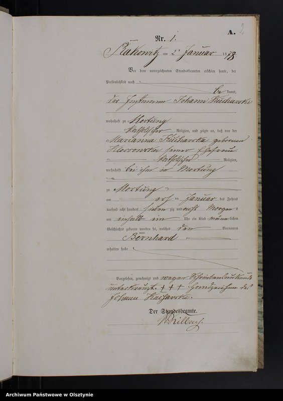 Obraz z jednostki "Geburts-Haupt-Register Nr 1 - 82,1 - 114,1 - 77 i 1 - 93"