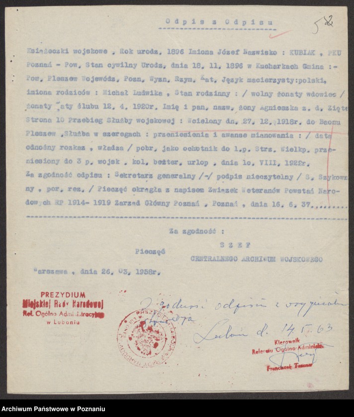 Obraz 17 z jednostki "Życiorysy powstańców wielkopolskich: K - tom Xlll /Kubiak Józef - Kujawa Ignacy/."