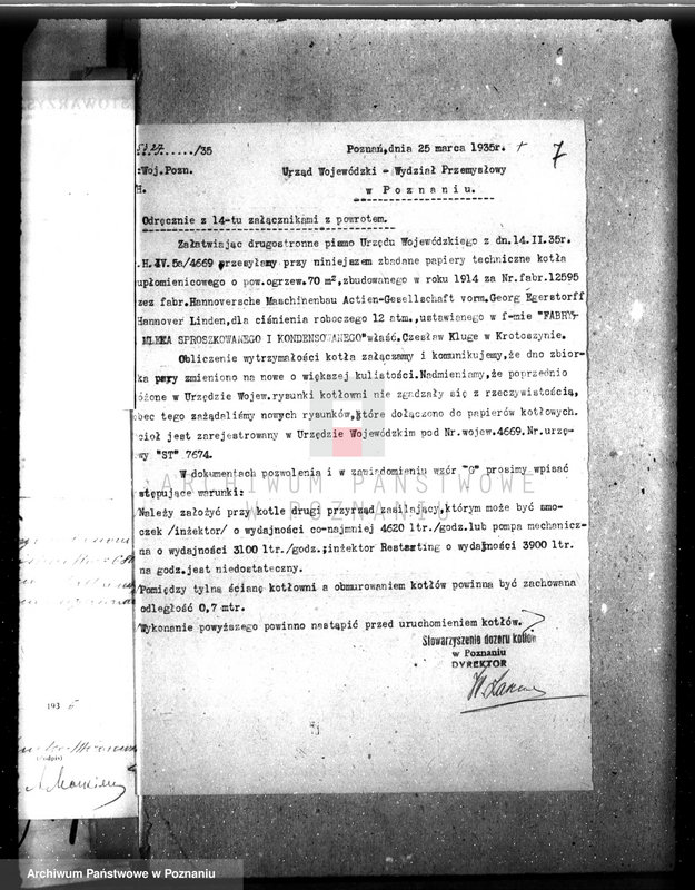 Obraz 10 z jednostki "Fabryka mleka proszkowanego i kondensowanego w Krotoszynie nr woj. kotła 4669"