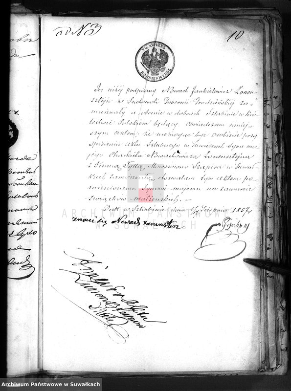 image.from.unit.number "Dowody do akt Osób Zaślubionych Urzędnika Stanu Cywilnego Wyznania Mojżeszowego Okregu Suwalskiego"