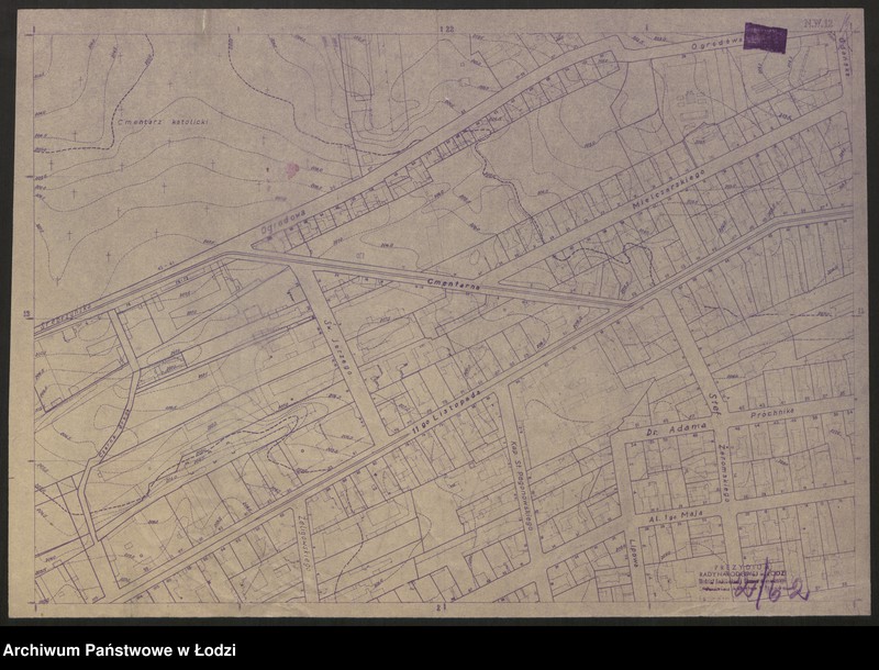 Obraz 2 z jednostki "Plan m. Łodzi 1:2000, odbitka. Sekcja NW12"