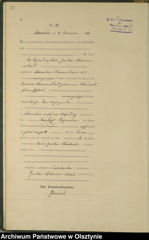 image.from.unit.number "Geburts-Haupt-Register Tom I , Nr 1-478"