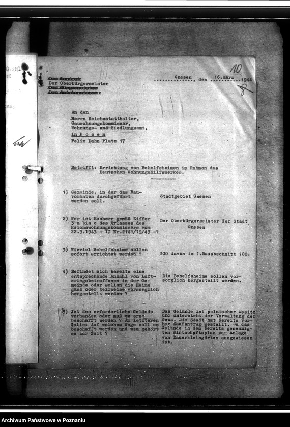 Obraz 14 z jednostki "Bau von Behelfsheimen im Kreise Gnesen (Gniezno)"