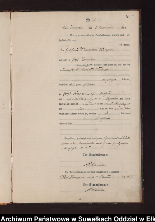 image.from.unit.number "Geburts-Neben-Register des Preussischen Standes-Amtes Gr. Konopken Kreis Loetzen"