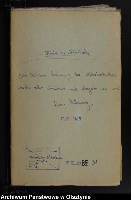 image.from.unit.number "Jahr Kirchen Rechnung der Silberbachschen Kirchen aller Einnahme und Ausgabe wie auch Bau-Rechnung"
