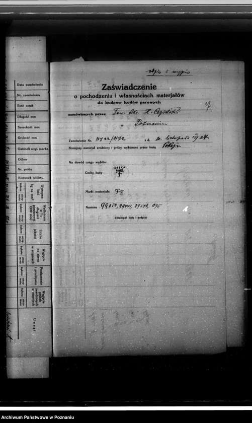 Obraz 11 z jednostki "Cukrownia Witaszyce pow. jarociński nr woj. kotła 5860"