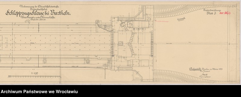 image.from.unit.number "Verbesserung der Oderschiffahrtsweg. Breitenbachfahrt. Schleppzugschleuse bie Bartheln"