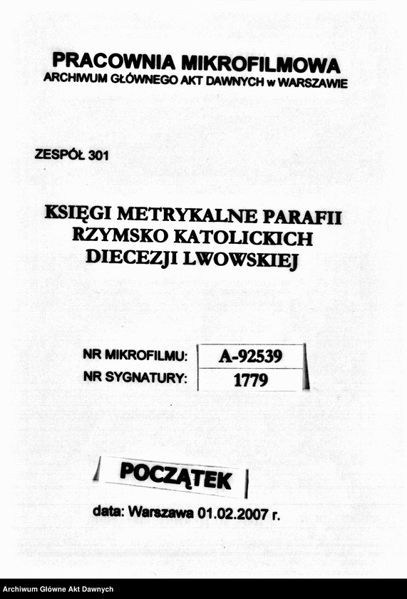 image.from.unit.number "Parafia: Nastazów. Dekanat: Trembowla. Kopie z ksiąg metrykalnych ur., śl., zg. dla całej parafii (Nastazów i pozostałe wsie)."