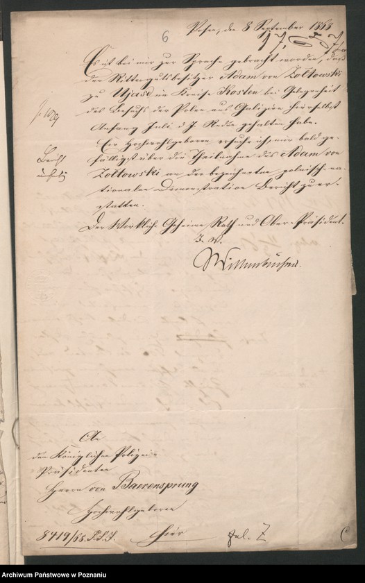 image.from.unit.number "A. betr. den Gutsbesitzer Adam von Zołtowski und den Graf Zołtowski Stephan"