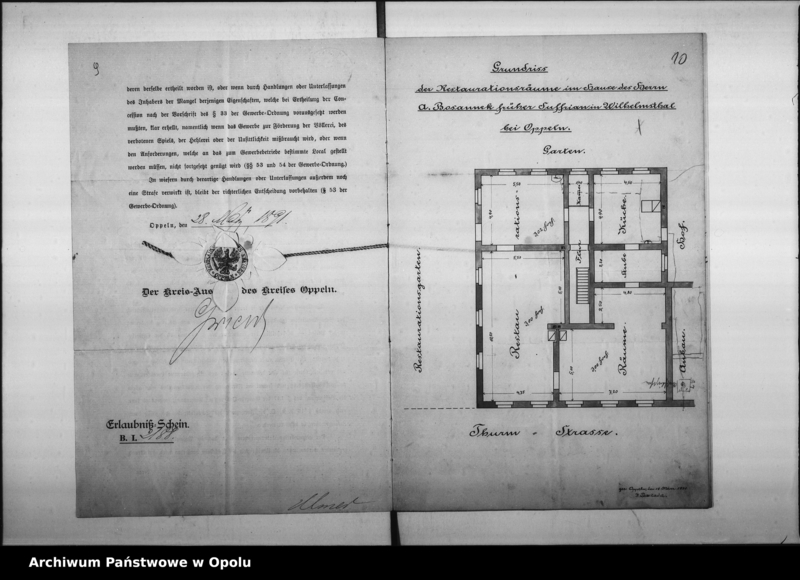 Obraz 12 z jednostki "Acta des Magistrats zu Oppeln betreffend den Schankwirthschaftsbetrieb im Hause No 8 Wilhelmstal durch Bosannek Vol: I"