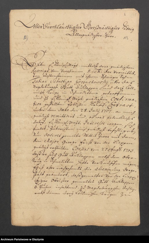 image.from.unit.number "Auklappen und die 3 Krüge in Kgl. Dorfe Schmoditten, H. [Haupt] A. [Amt] Brandenburg [Pokarmin]. Acta, den Verkauf durch die verw. [verwitwe] Anna Maria Rothenstein an ihren Schwigersohn Fab. [Fabian] Sebast. [Sebastjan] Gorzuchowski"