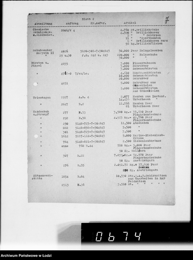 Obraz 11 z jednostki "Bewegungsberichte [Z realizacji zamówień wojskowych]"